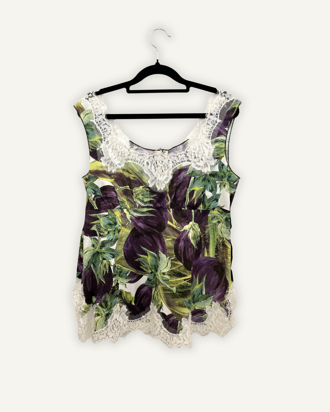 Top Dolce & Gabbana sartoriale a motivi vegetali con pizzo