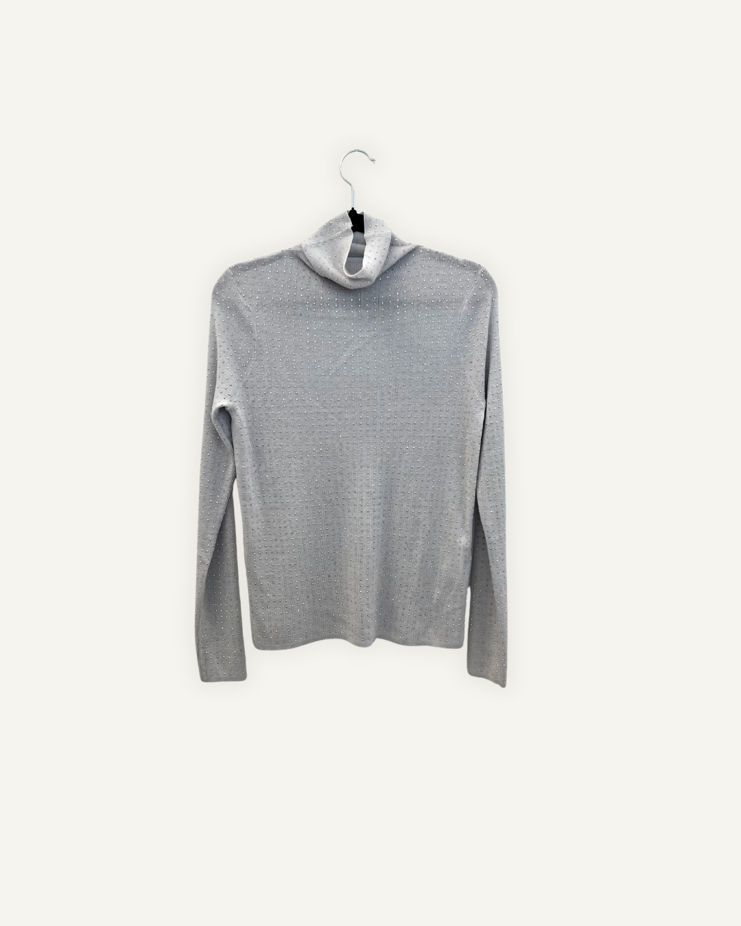 Maglia Isabelle Blanche Paris a collo alto con strass
