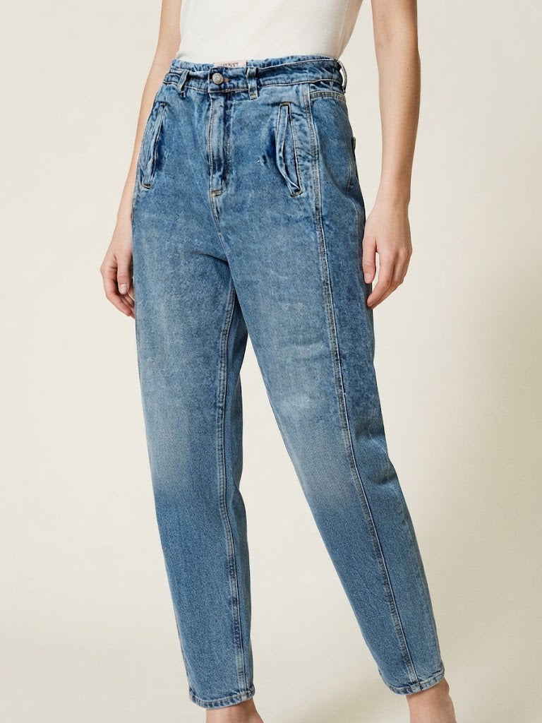 Jeans slouchy Twin Set con tasche frontali