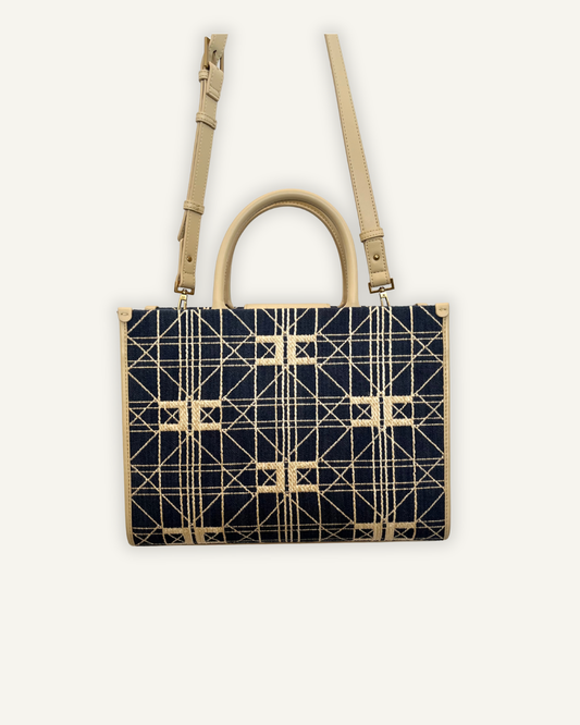 Borsa Tote Elisabetta Franchi Logo Pattern