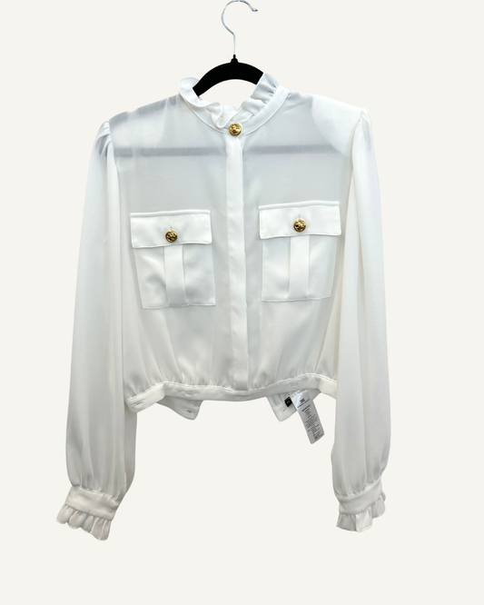 Camicia Crop di Elisabetta Franchi con Bottoni Dorati