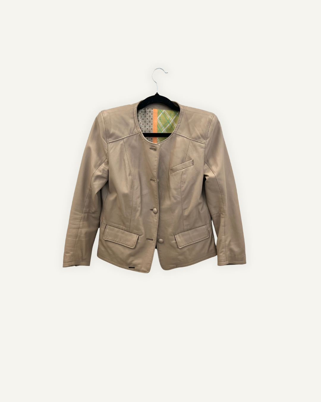 Giacca in pelle SWORD con scollo a giro