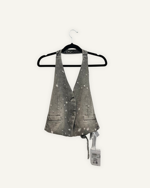 Top gilet Liu Jo in denim distressed