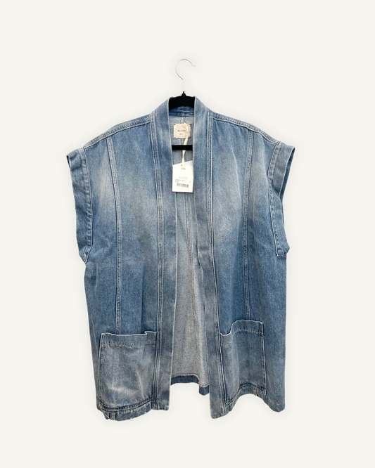 Gilet over Alysi in denim stile kimono
