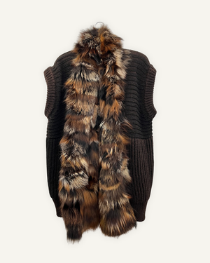 Gilet in maglia Sword con dettaglio in pelliccia