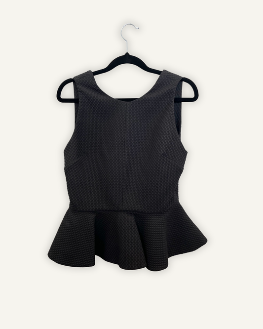 Top Hanita smanicato peplo con texture jacquard