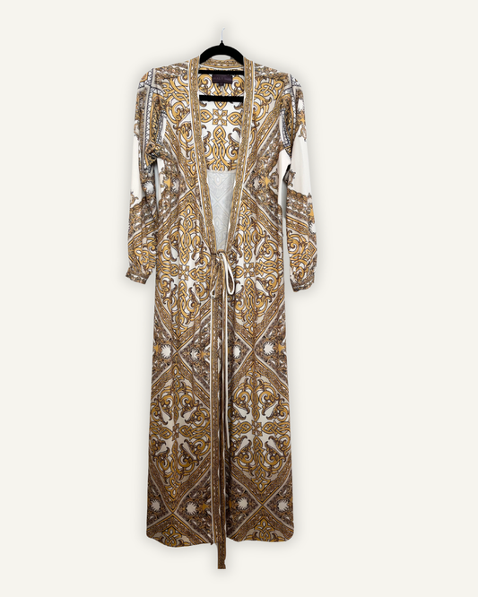 Maxi Wrap Dress di Hale Bob con Stampa Barocca e Oro