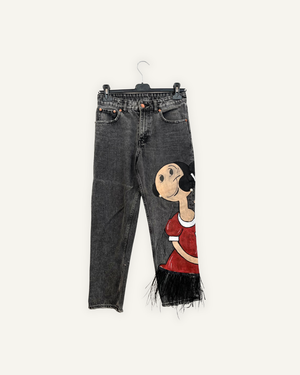 Jeans Cheap Monday Custom con Piume