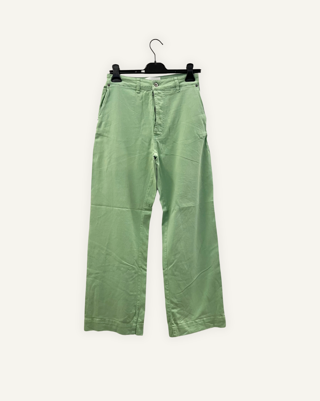 Pantaloni ampi SoloTre in cotone verde salvia