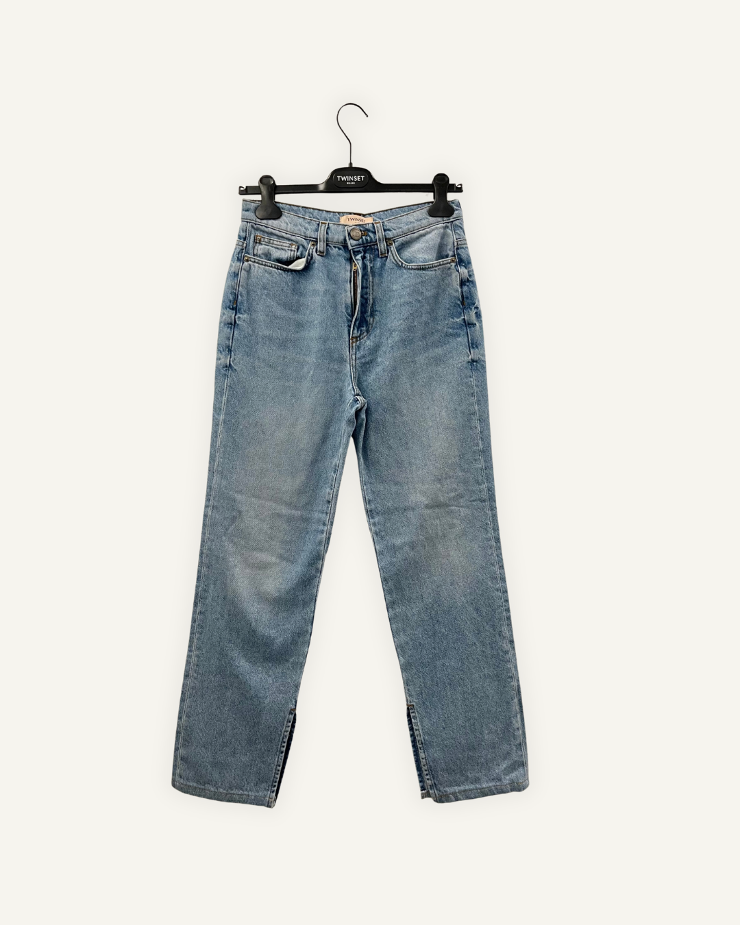 Jeans dritti Twin Set con spacchetti al fondo