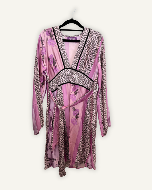 Abito Lolita Jaca St Barth Patchwork in Seta con Fantasia Etnica