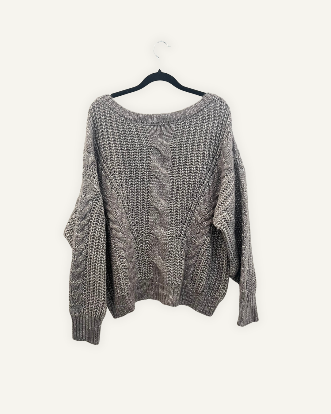 Maglione a Trecce Bronzo Snobby Sheep in Lana e Lurex