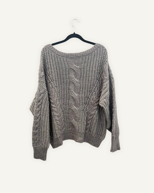 Maglione a Trecce Bronzo Snobby Sheep in Lana e Lurex