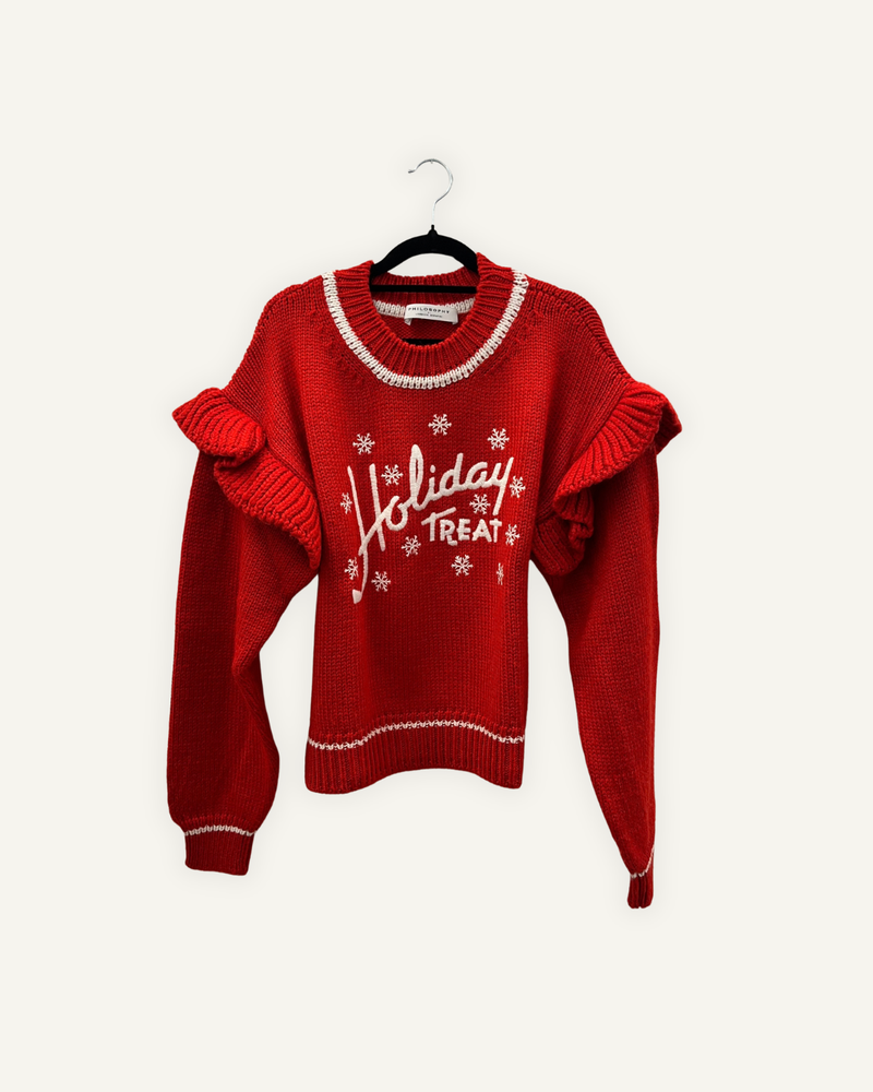 Maglione natalizio Philosophy con volant e ricami