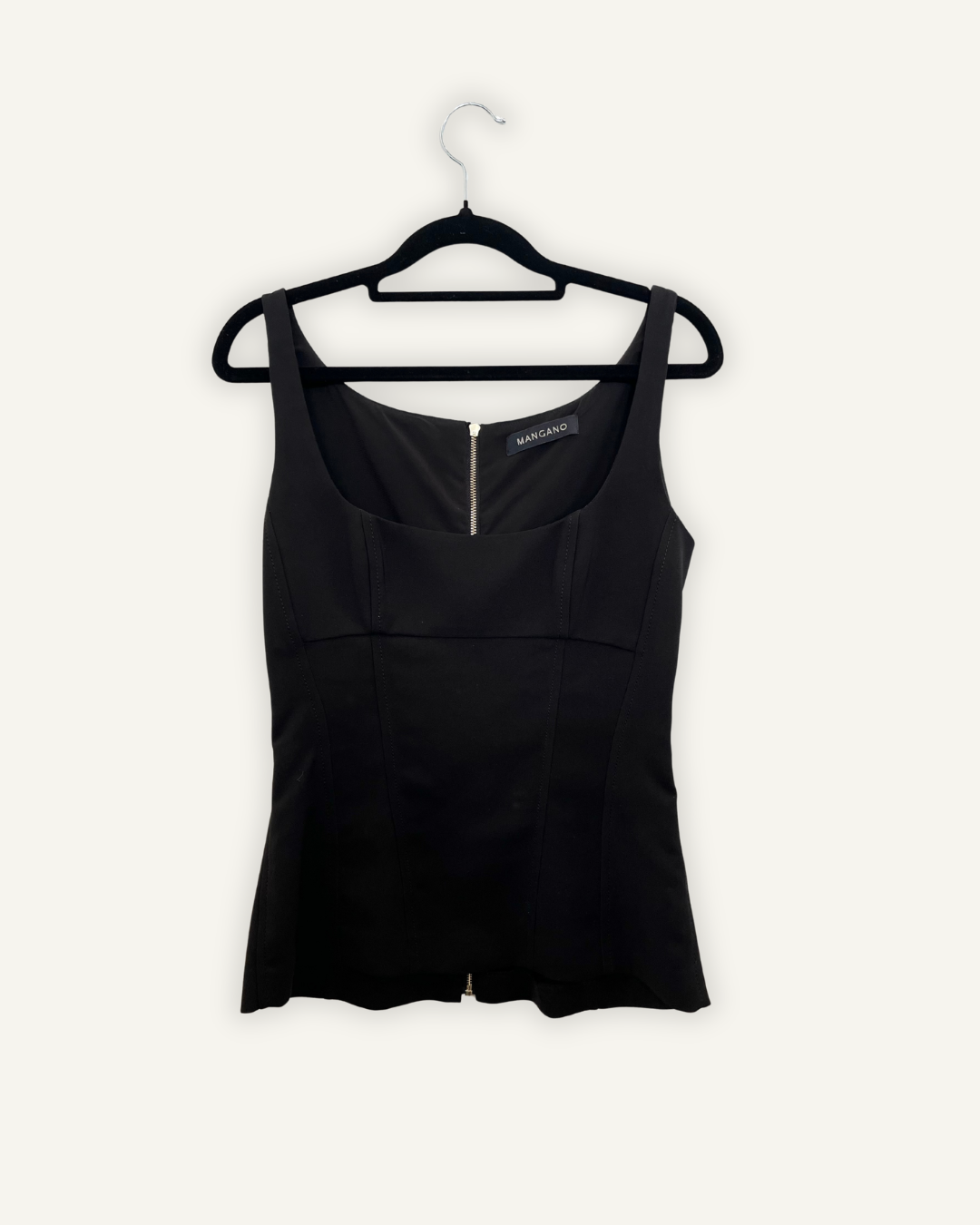 Top di Mangano a bustier strutturato con zip metallica
