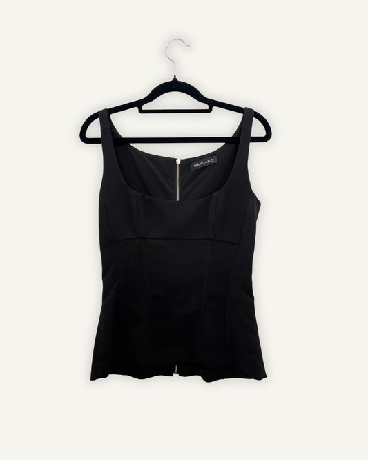 Top di Mangano a bustier strutturato con zip metallica