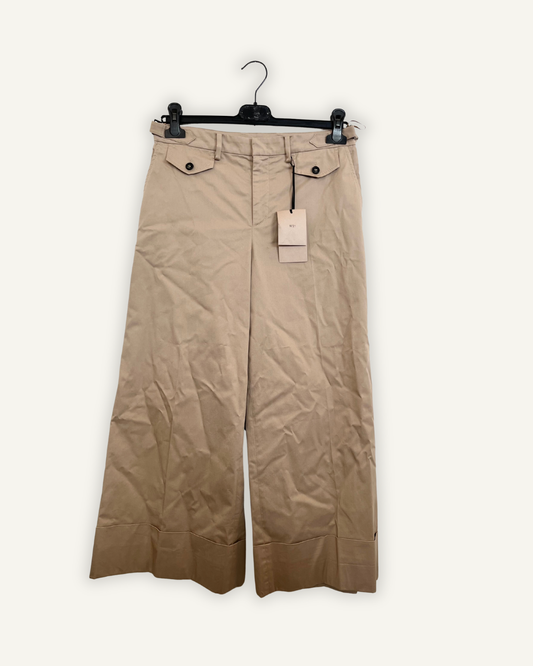 Pantaloni Culotte N°21 in Cotone Beige