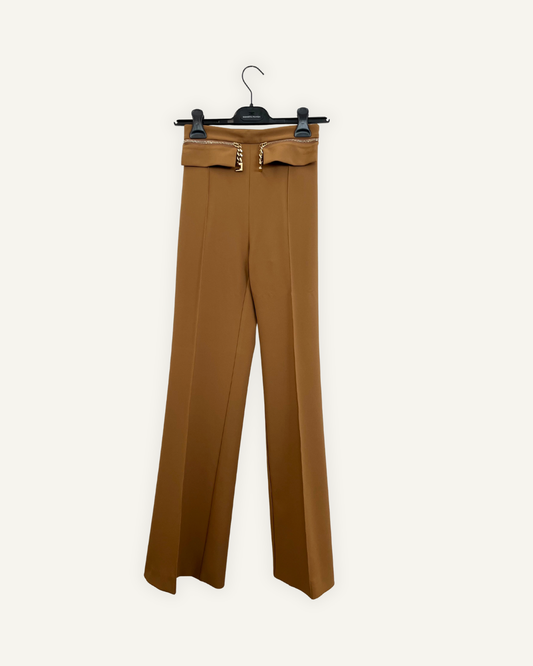 Pantaloni Elisabetta Franchi strutturati con inserti a catena