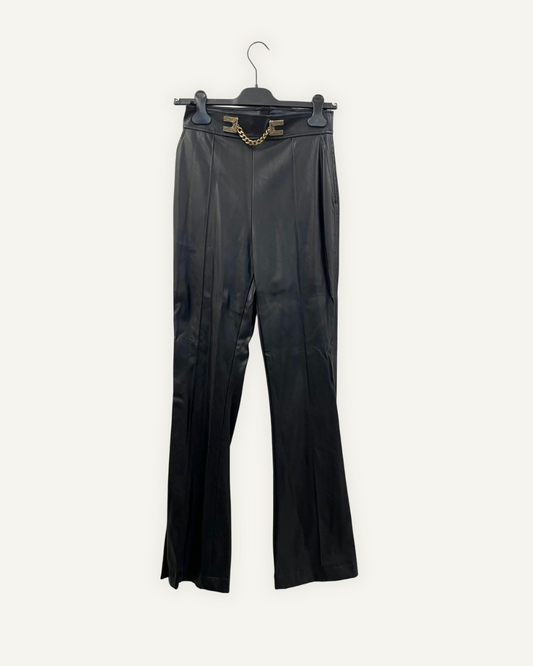 Pantaloni Neri Effetto Pelle Elisabetta Franchi