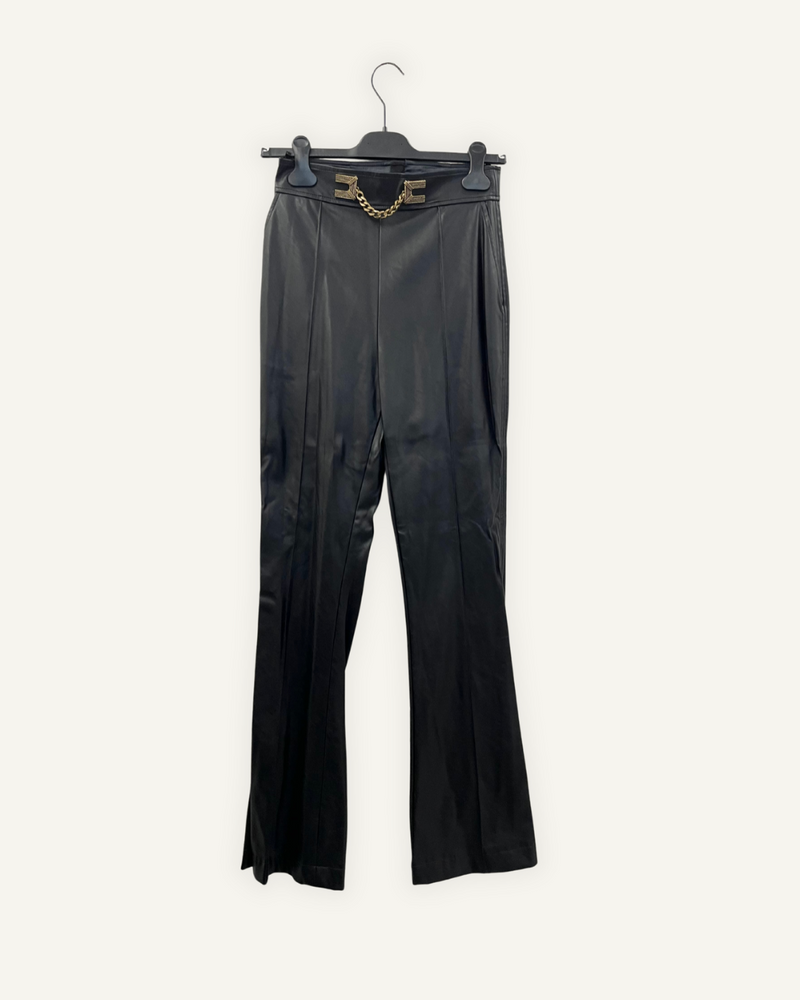 Pantaloni Neri Effetto Pelle Elisabetta Franchi