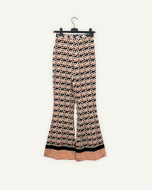 Pantaloni a Zampa Pattern Geometrico Elisabetta Franchi