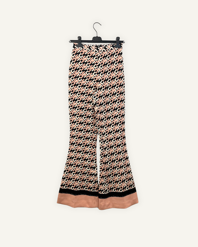 Pantaloni a Zampa Pattern Geometrico Elisabetta Franchi