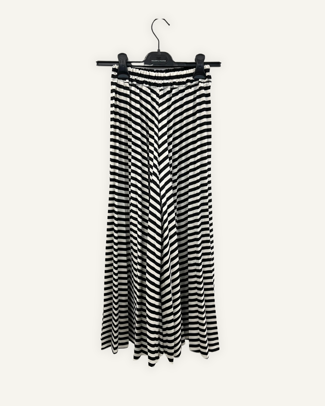 Pantaloni a Righe Croche Bianco Nero