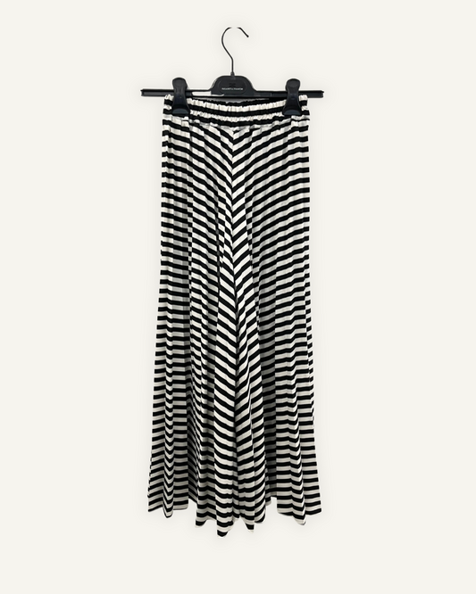 Pantaloni a Righe Croche Bianco Nero