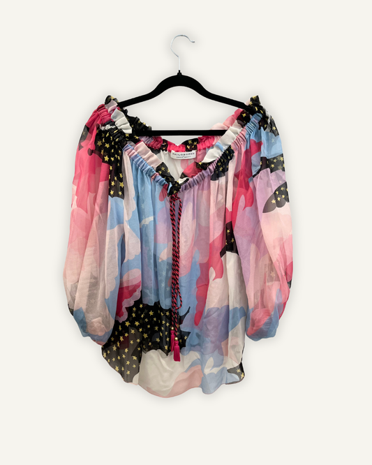 Blusa Philosophy oversize in chiffon stampato