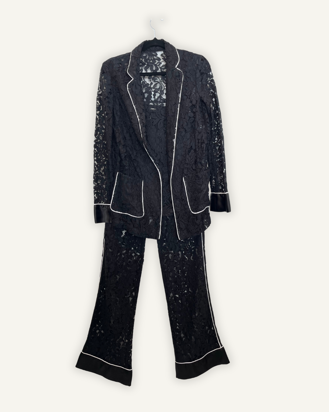 Completo di Pinko elegante pantalone e blazer in pizzo