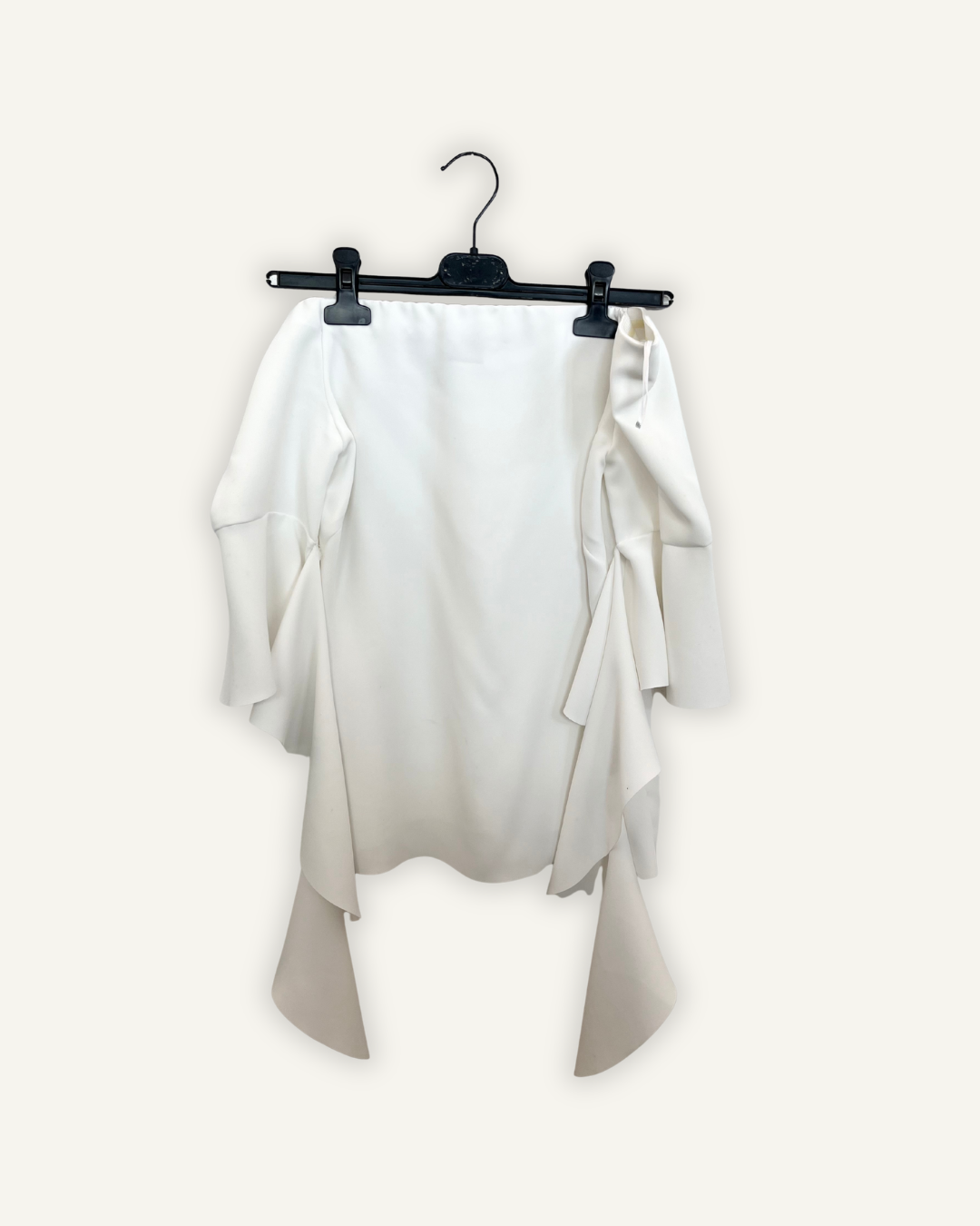 Pinko White Off-the-Shoulder Top with Ruffles
