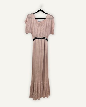 Red Valentino Pink Knit Dress with Studded Belt