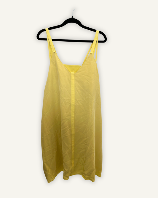 Abito Scivolato di D. Schumacher Giallo Limone con Scollo a V e Spalline Sottili