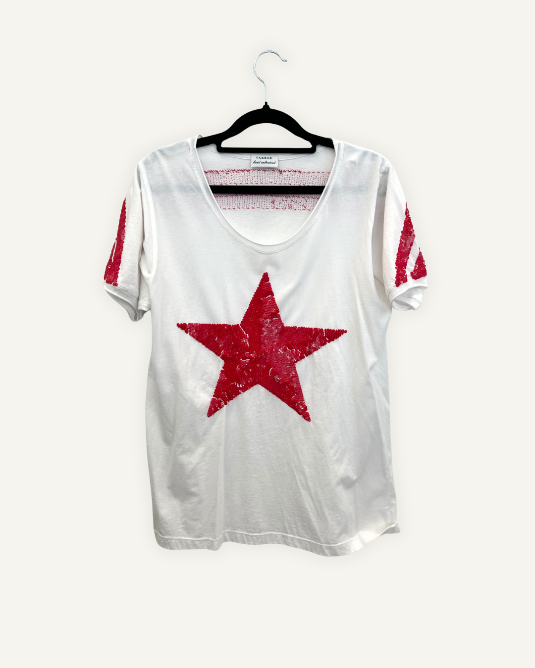 T-shirt Parosh couture con maxi stella di paillettes