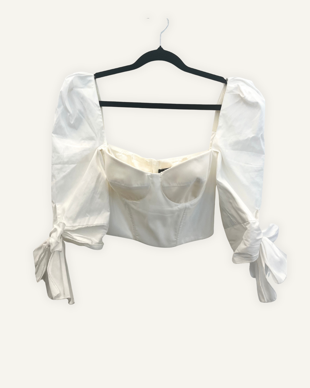 Crop top Elisabetta Franchi a bustino con maniche a sbuffo