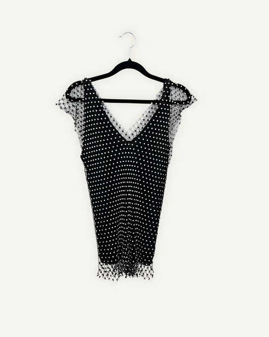 Top Pinko a rete con cristalli