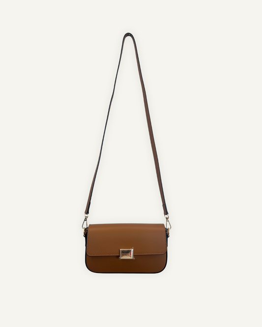 Borsa a tracolla Avenue67 rettangolare con fermaglio metallico