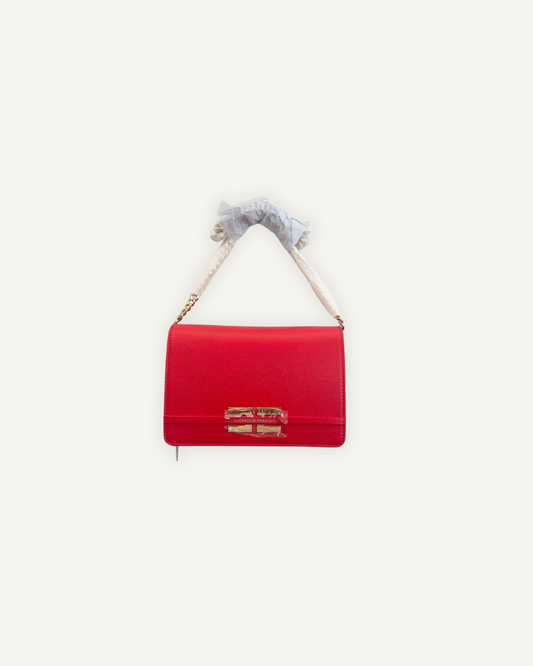 Borsa Elisabetta Franchi a tracolla con pattina e placca logo