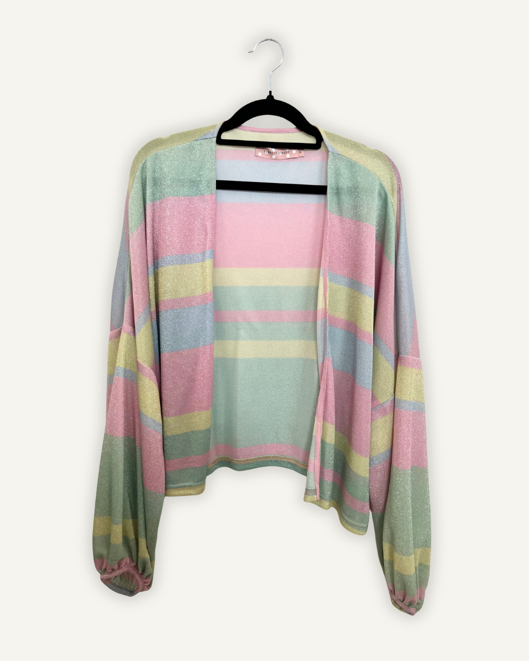 Cardigan di Traffic People Glitter a Righe Multicolore