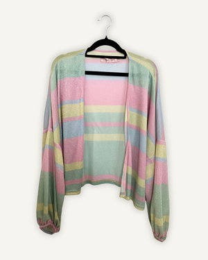 Cardigan di Traffic People Glitter a Righe Multicolore