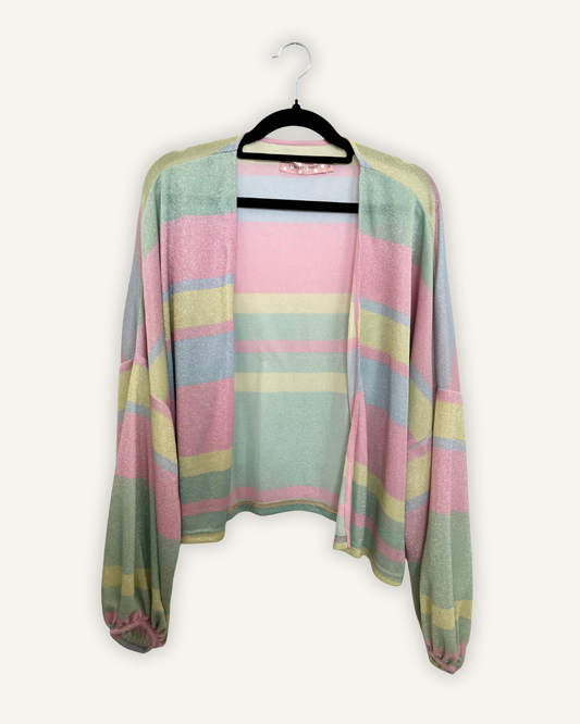 Cardigan di Traffic People Glitter a Righe Multicolore