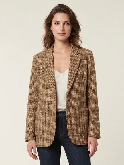 Blazer Manoush in Tweed Principe di Galles&nbsp;