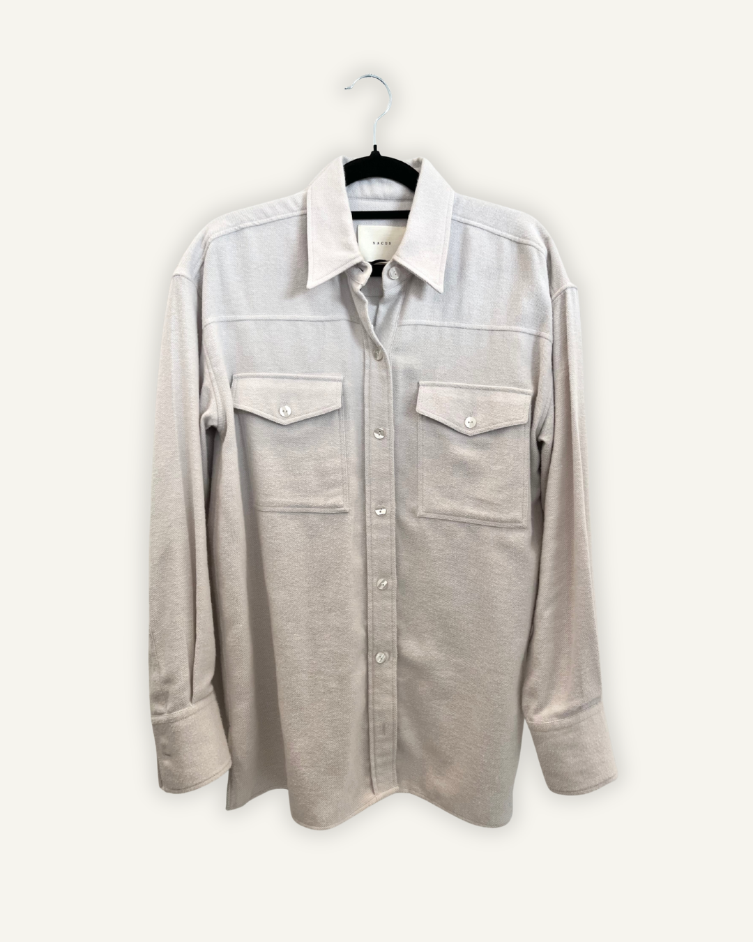 Camicia Oversize di Xacus in Panno con Tasche a Toppa