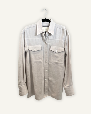 Camicia Oversize di Xacus in Panno con Tasche a Toppa